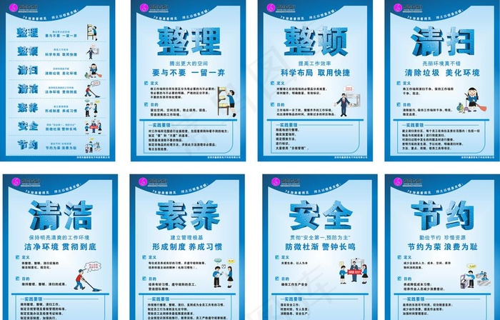 7S管理图片cdr矢量模版下载