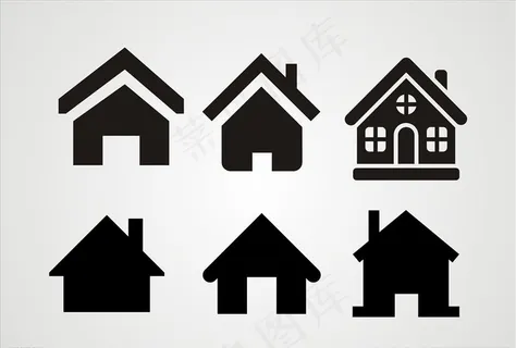 矢量房子剪影元素图片