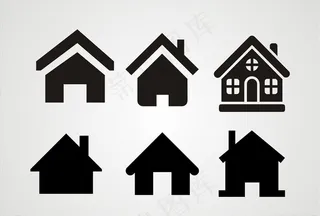 矢量房子剪影元素图片