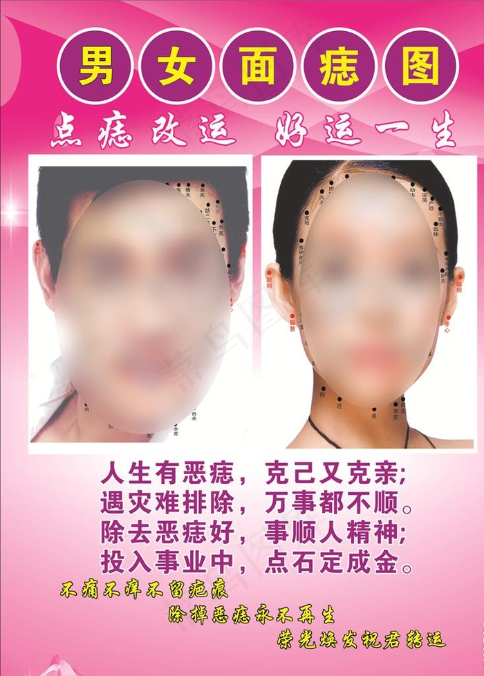 男女面痣图图片cdr矢量模版下载