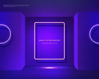 霓虹灯几何空间 海报图片