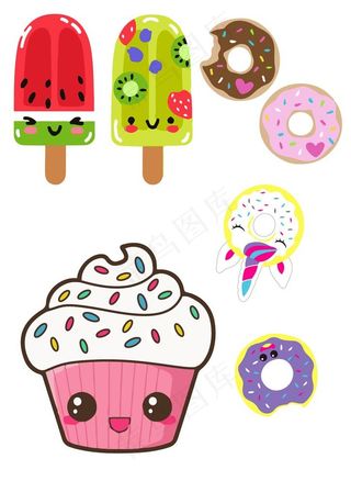 矢量甜甜圈图片