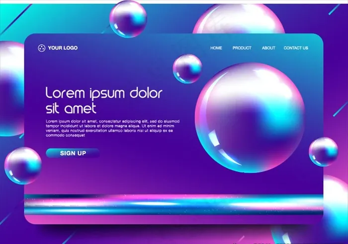 彩色渐变彩球背景图片ai矢量模版下载