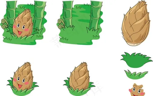 手绘竹笋表情图片