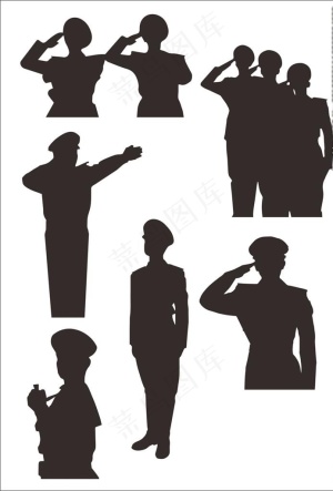 军人敬礼交警指挥矢量图图片