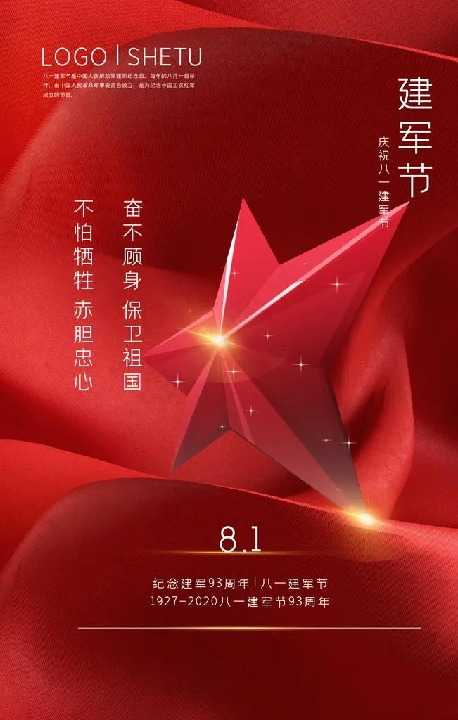 建军节海报图片(3543X5315(DPI:300))psd模版下载