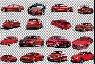 红色奥迪车图片