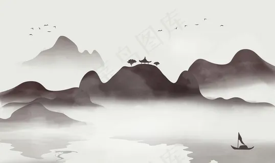 中式水墨山水图片 中式水墨山水图片