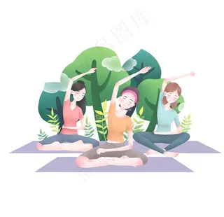 卡通瑜伽图片