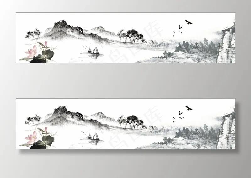 山水水墨图片(210X297)cdr矢量模版下载
