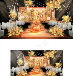 橘色秋天系橙色泰式婚礼效果图图片