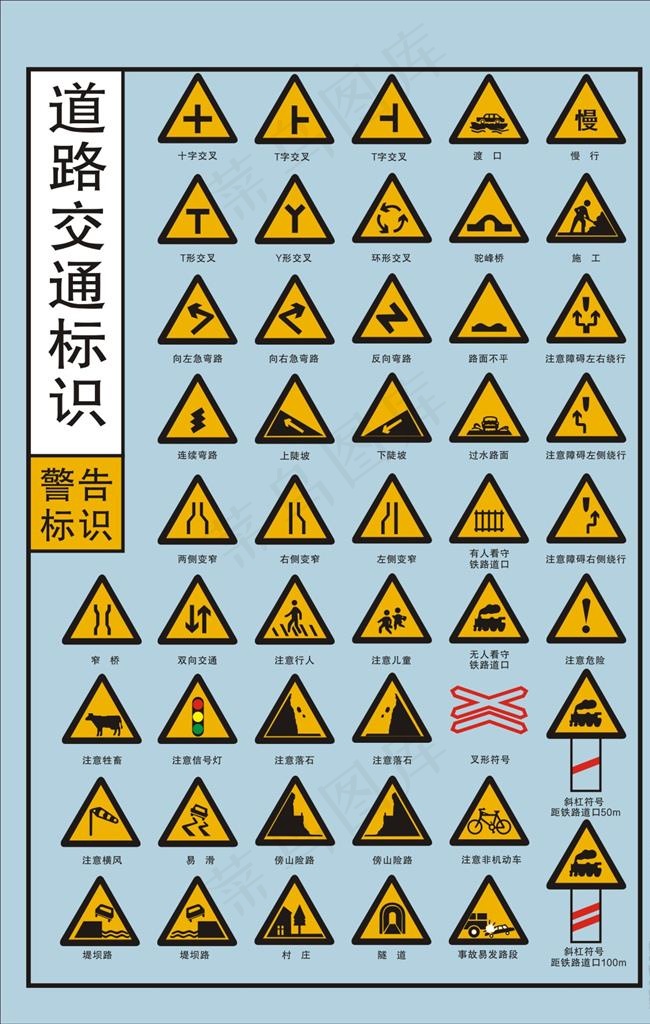 交通标识图片cdr矢量模版下载