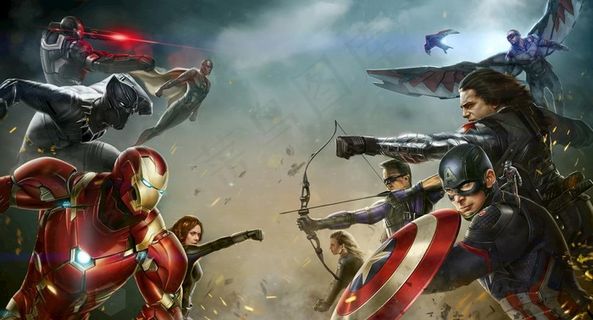 美国队长3内战巅峰对决同人手绘图片