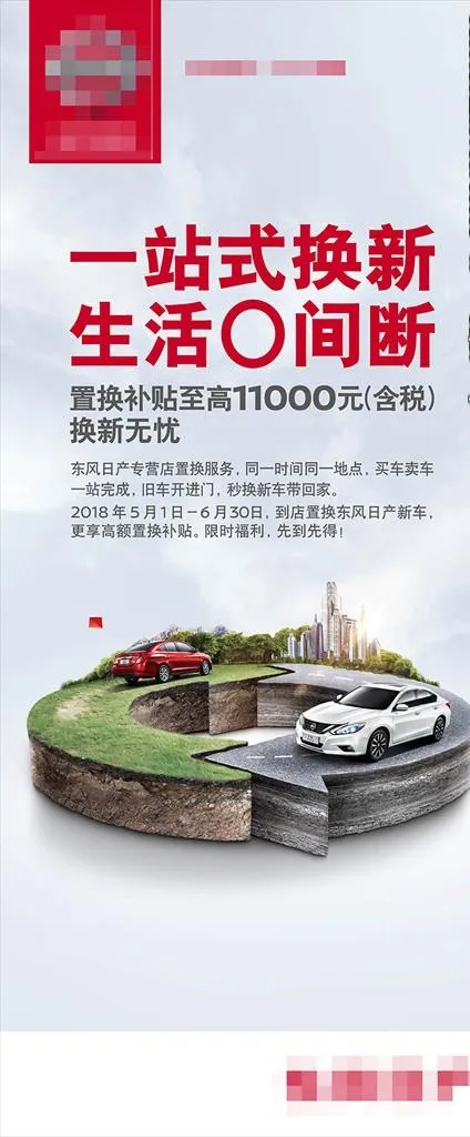 东风日产二手车置换展架海报图片