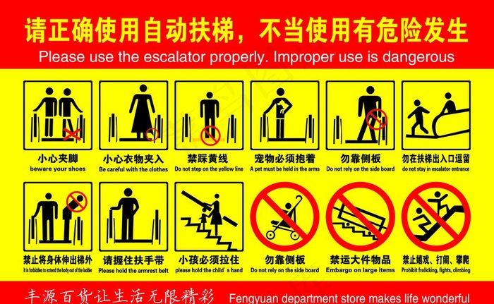 电梯安全使用标图片psd模版下载