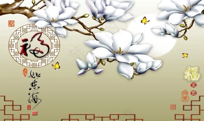 花卉背景墙图片