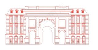 欧式建筑线稿图片
