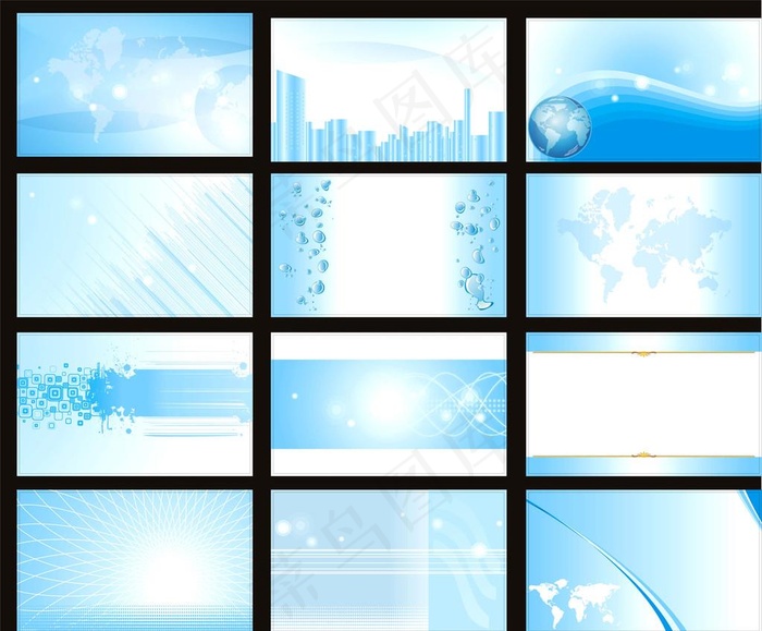蓝色名片 科技地球 蓝色模块图片