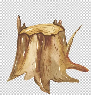 秋天水彩插画森林元素图片