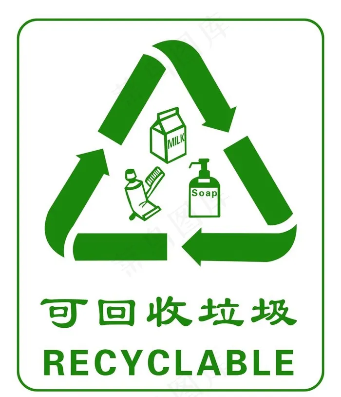 可回收垃圾图片psd模版下载