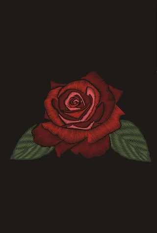 玫瑰花刺绣矢量图下载图片