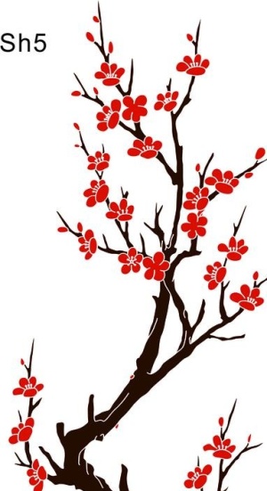 梅花雕刻矢量图家装图片