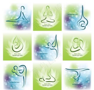 手绘线条瑜伽图片