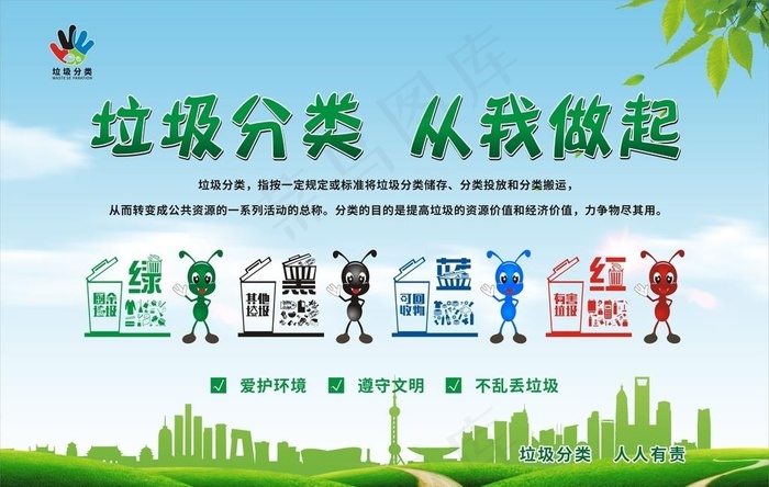 垃圾分类牌图片cdr矢量模版下载
