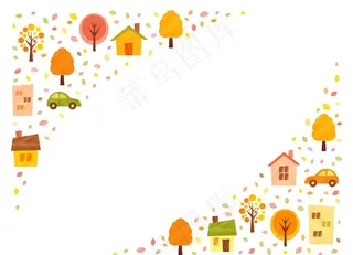 小房子创意卡通背景图片