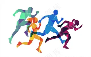 运动跑步人物剪影素材图片