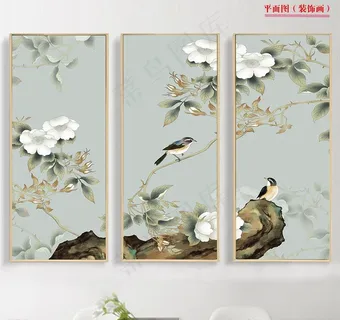 新中式玉兰花开富贵装饰画无图片 新中式玉兰花开富贵装饰画无图片