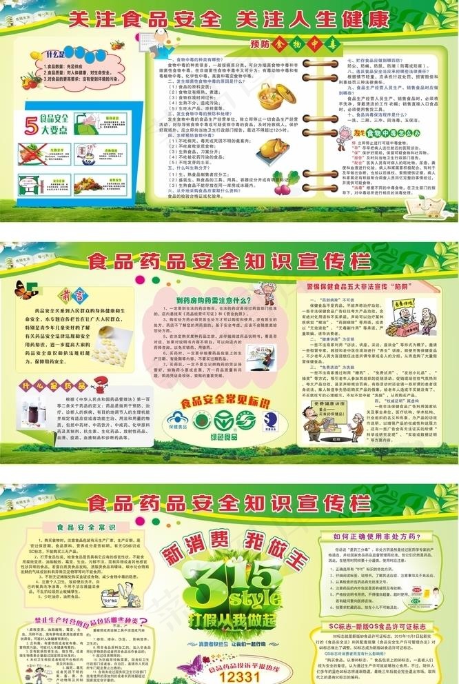 食品药品安全宣传栏图片(2330X3590)cdr矢量模版下载