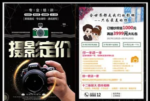 黑色大气摄影定价宣传单图片