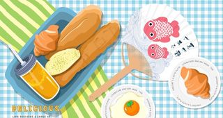 早餐午餐插画图片