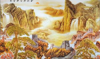 玉彩雕背景墙装饰画图片