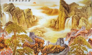 玉彩雕背景墙装饰画图片