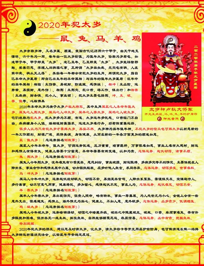 2020年犯太岁详解图片(3150X3937(DPI:100))psd模版下载