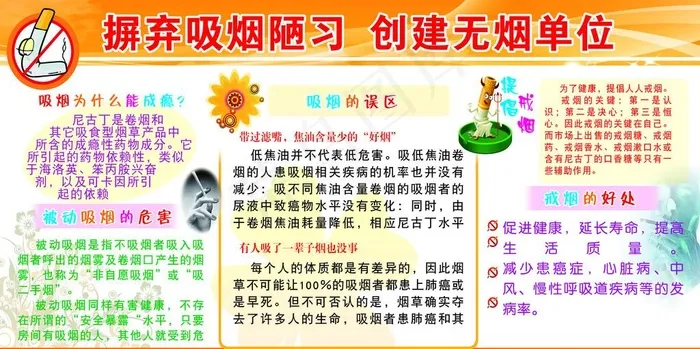 摒弃吸烟图片cdr矢量模版下载