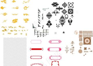 祥云边框底纹素材图片