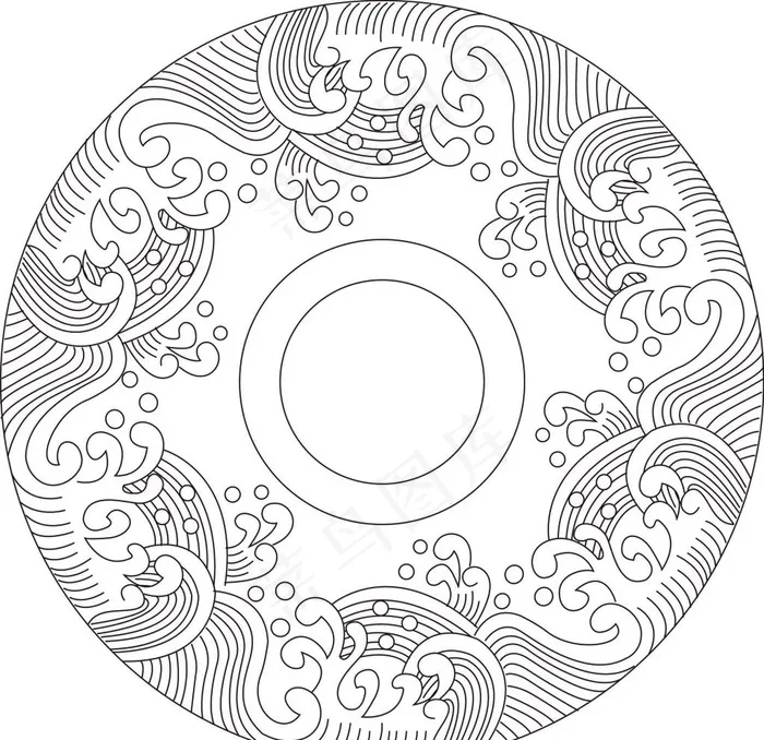 圆形水纹图片ai矢量模版下载