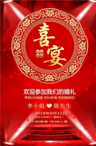 婚礼喜宴迎宾图片海报背景下载