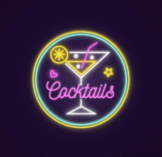 霓虹灯酒杯图片