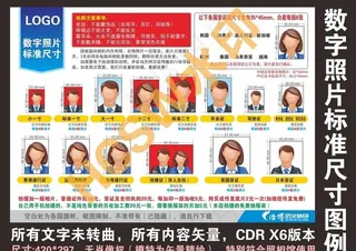 照相馆数字照片标准尺寸规格图表图片