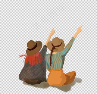 彩绘人物背影图片