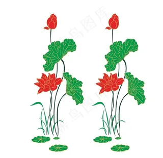 矢量图荷花图片