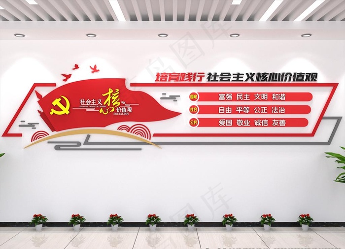 *核心价值观文化墙图片