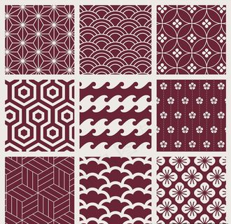 日式风格背景底纹矢量素材图片