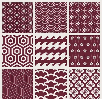 日式风格背景底纹矢量素材图片