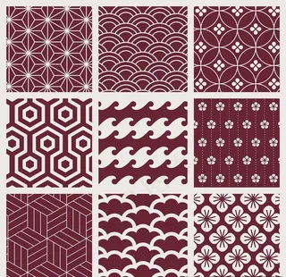 日式风格背景底纹矢量素材图片