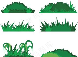 6款绿色草地设计矢量素材图片